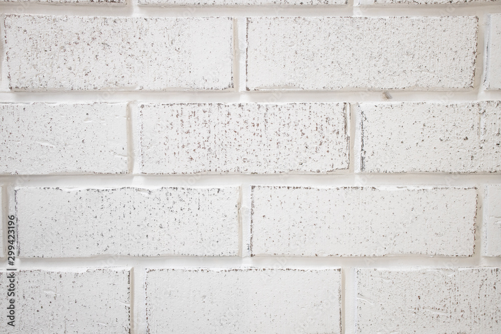 Obraz premium Loft design. White brick in the wall. Close up view of wall brick.