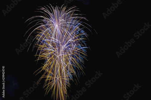 Abstract colored firework background with free space for text © banlai