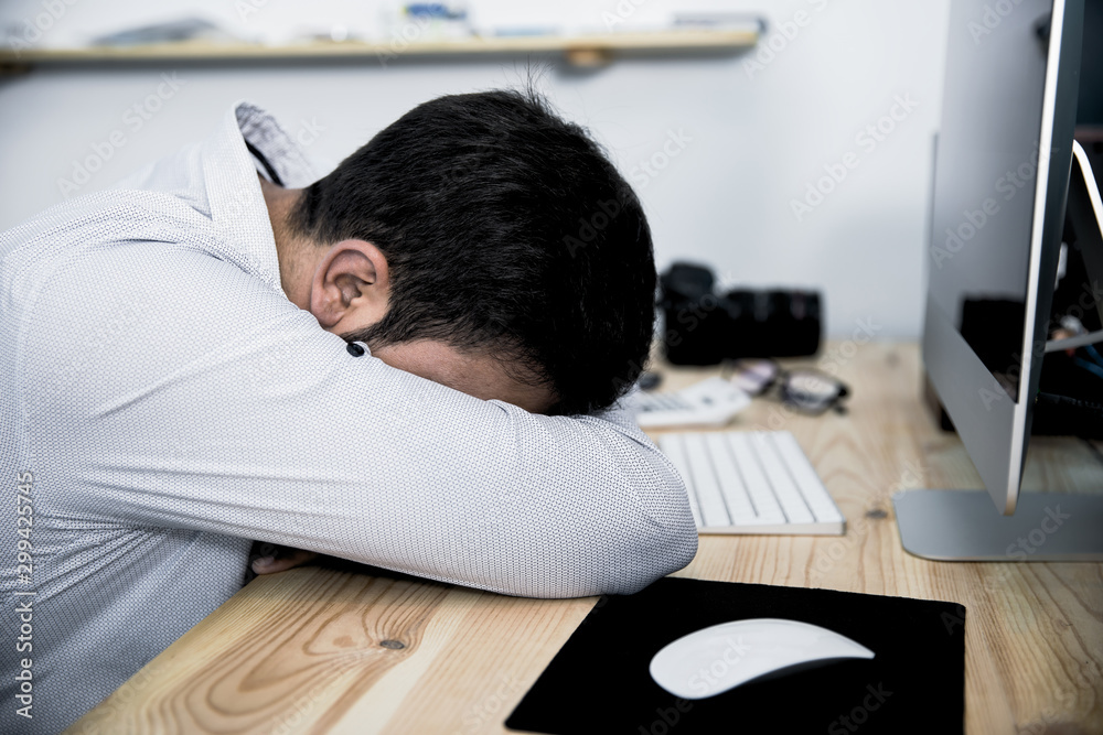 sad business man in office sad business man in office