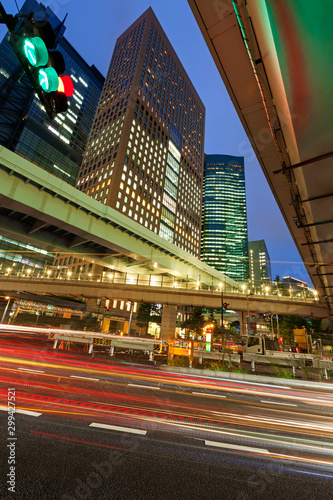 Modern architecture. Elevated Highways and skyscrapers in Tokyo.