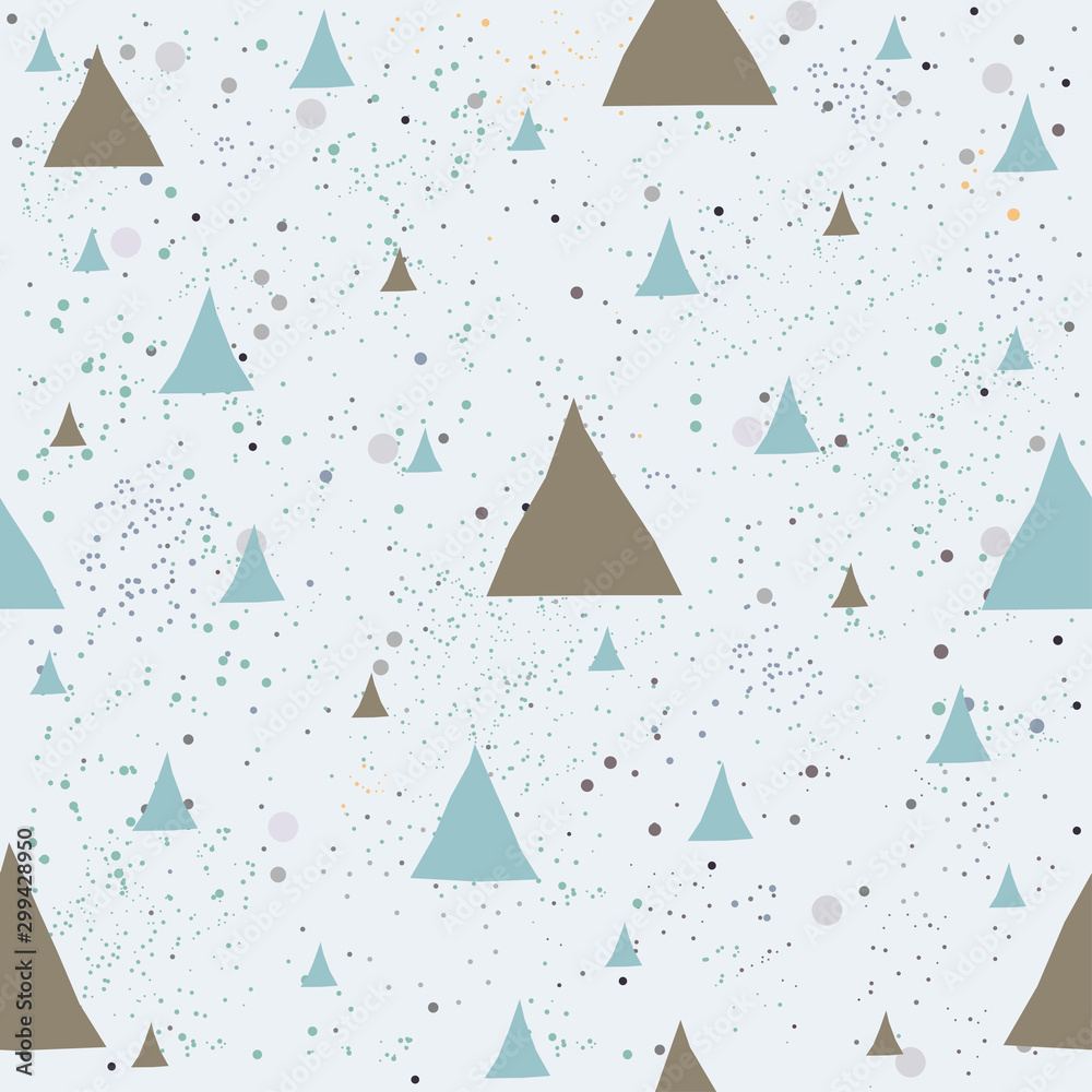 Cute Pattern with Golden triangles with pastel blue stripes. beige background with tiny dots. Cute Pattern with Golden triangles with pastel blue stripes. beige background with tiny dots.
