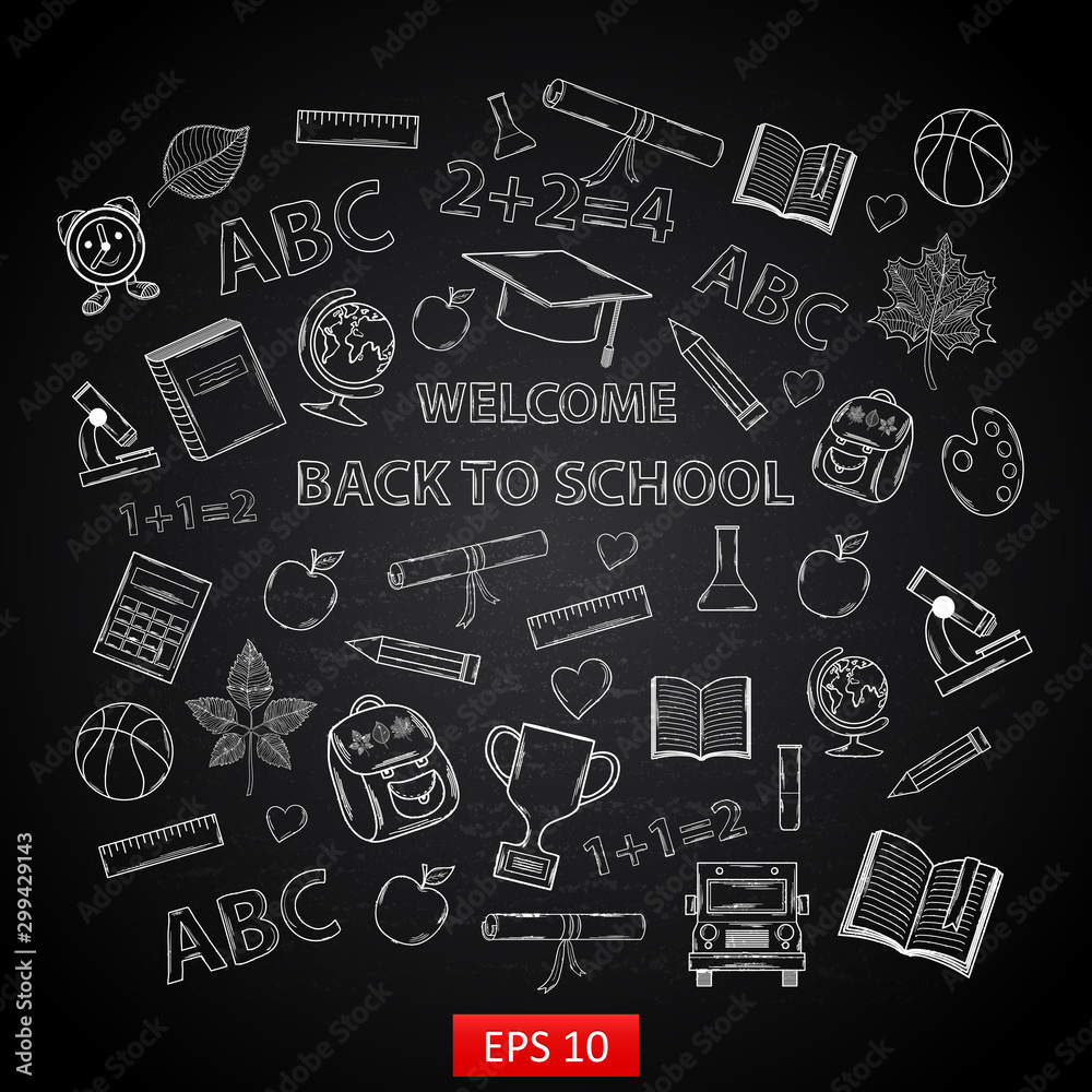 Back to school background on chalk board Back to school background on chalk board