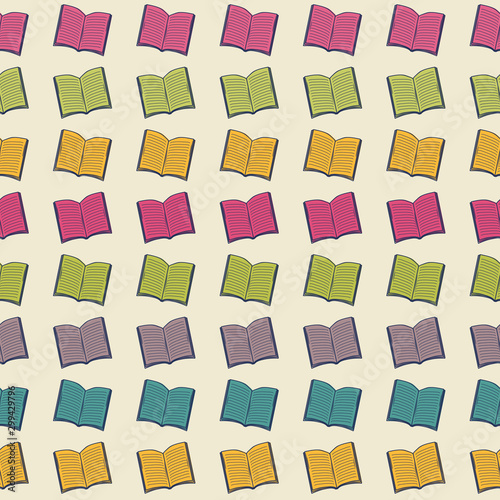 School pattern with books