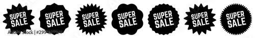 Super Sale Tag Black | Special Offer Icon | Sticker | Deal Label | Variations