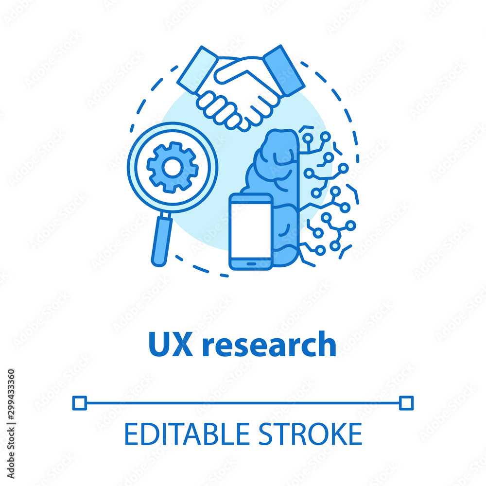 UX research concept icon. Software development idea thin line ...