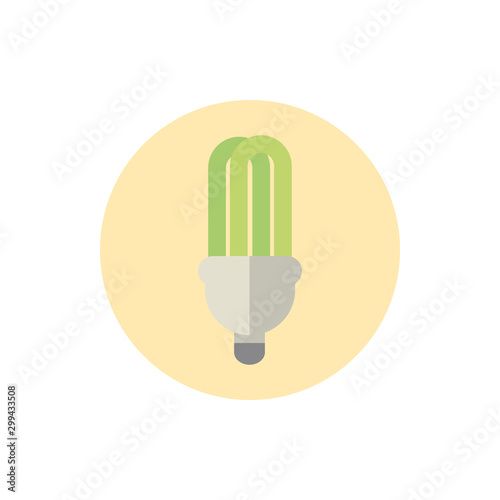 saving light bulb green energy block icon