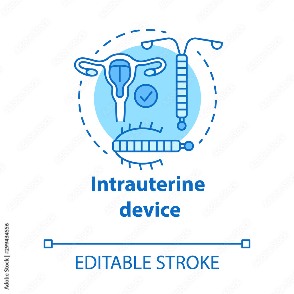 Intrauterine Device Concept Icon Safe Sex Pregnancy Prevention Female Reproductive System