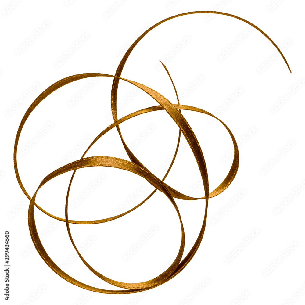 Shiny satin ribbon in brown color isolated on white background close up .Ribbon image for decoration design. Shiny satin ribbon in brown color isolated on white background close up .Ribbon image for decoration design.