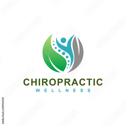 Chiropratic medical treatmenet health care people modern simple logo design