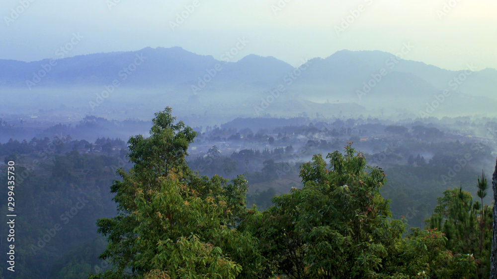 View of mountains and fog
