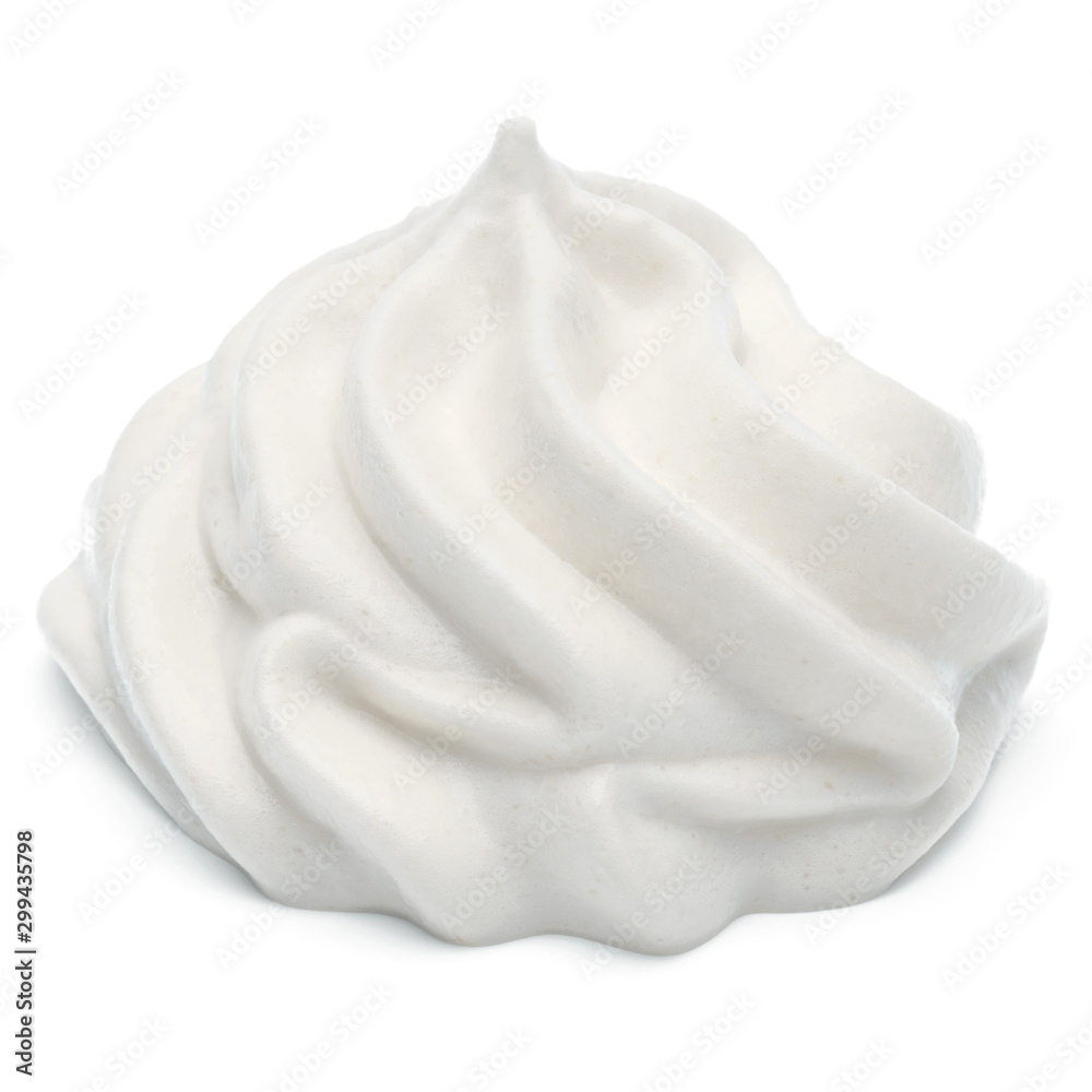 Whipped cream swirl isolated on white background cutout Whipped cream swirl isolated on white background cutout