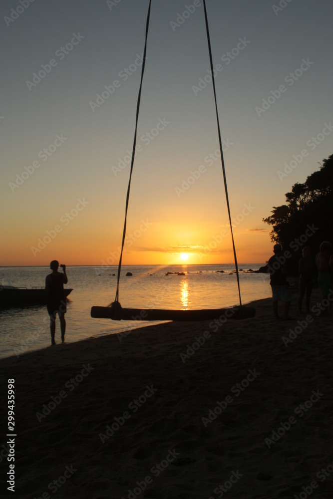 sunset on the beach swing 