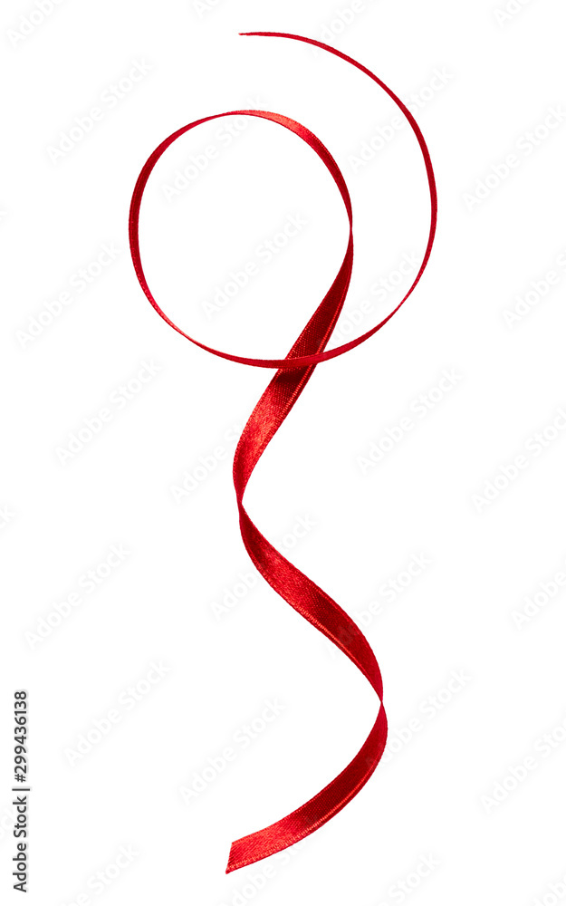 Shiny satin ribbon in red color isolated on white background close up .Ribbon image for decoration design. Shiny satin ribbon in red color isolated on white background close up .Ribbon image for decoration design.