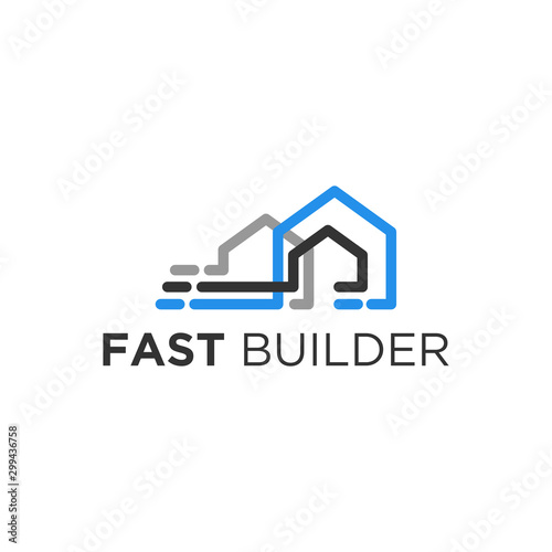 Real estate building logo - house building contractor identity window roof home improvement