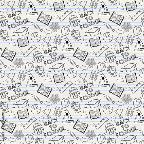 Seamless pattern shcool color black