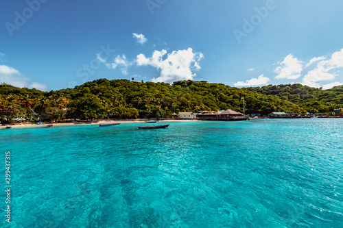 Saint Vincent and the Grenadines, View from Mustique Britannia Bay