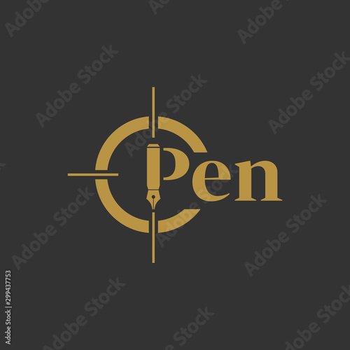 Centre point pen focus business simple design