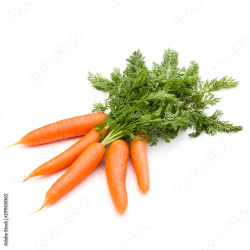 Carrot vegetable with leaves isolated on white background cutout