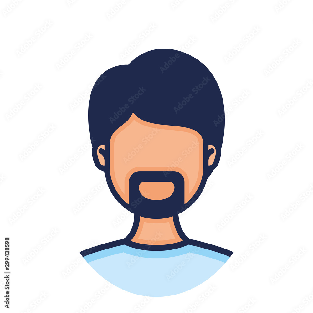 head man face with beard avatar character head man face with beard avatar character