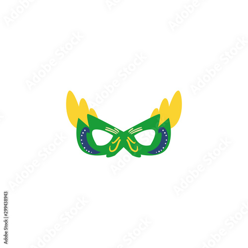 carnival mask flat on white background