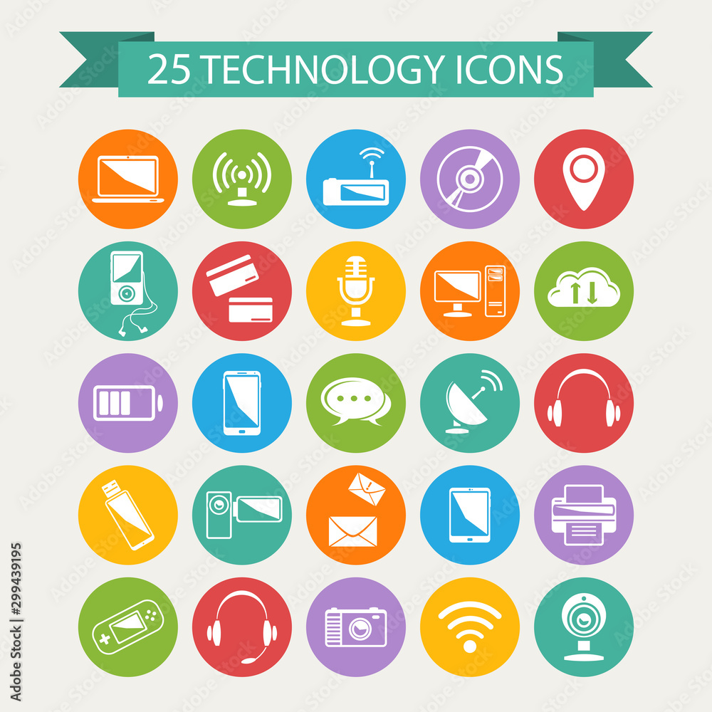 Technology icons set Technology icons set