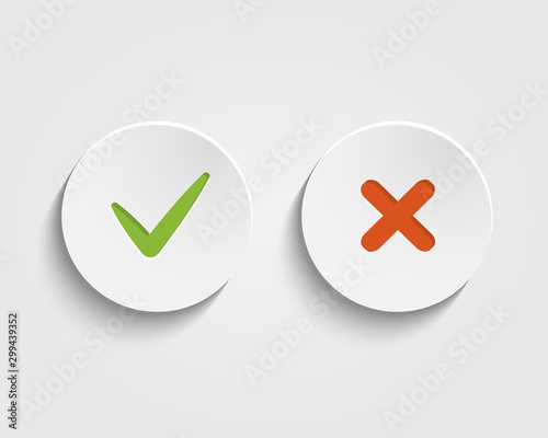 Vector Yes, No checkmark on buttons