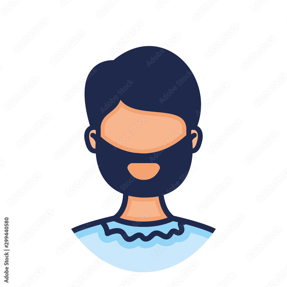 head man face with beard avatar character head man face with beard avatar character