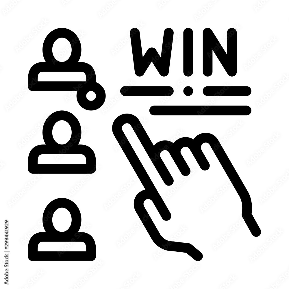 Choose Winner Betting And Gambling Icon Vector Thin Line. Contour Illustration Choose Winner Betting And Gambling Icon Vector Thin Line. Contour Illustration