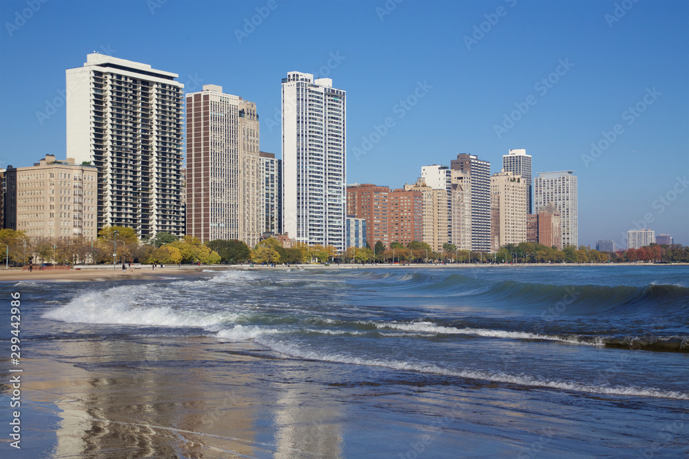 Oak Street Beach am Morgen Oak Street Beach am Morgen