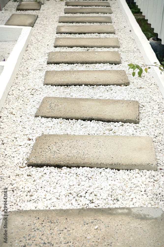 Stone walkway in the pool