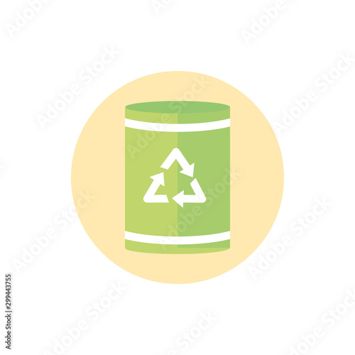 bin garbage recycle green energy block icon