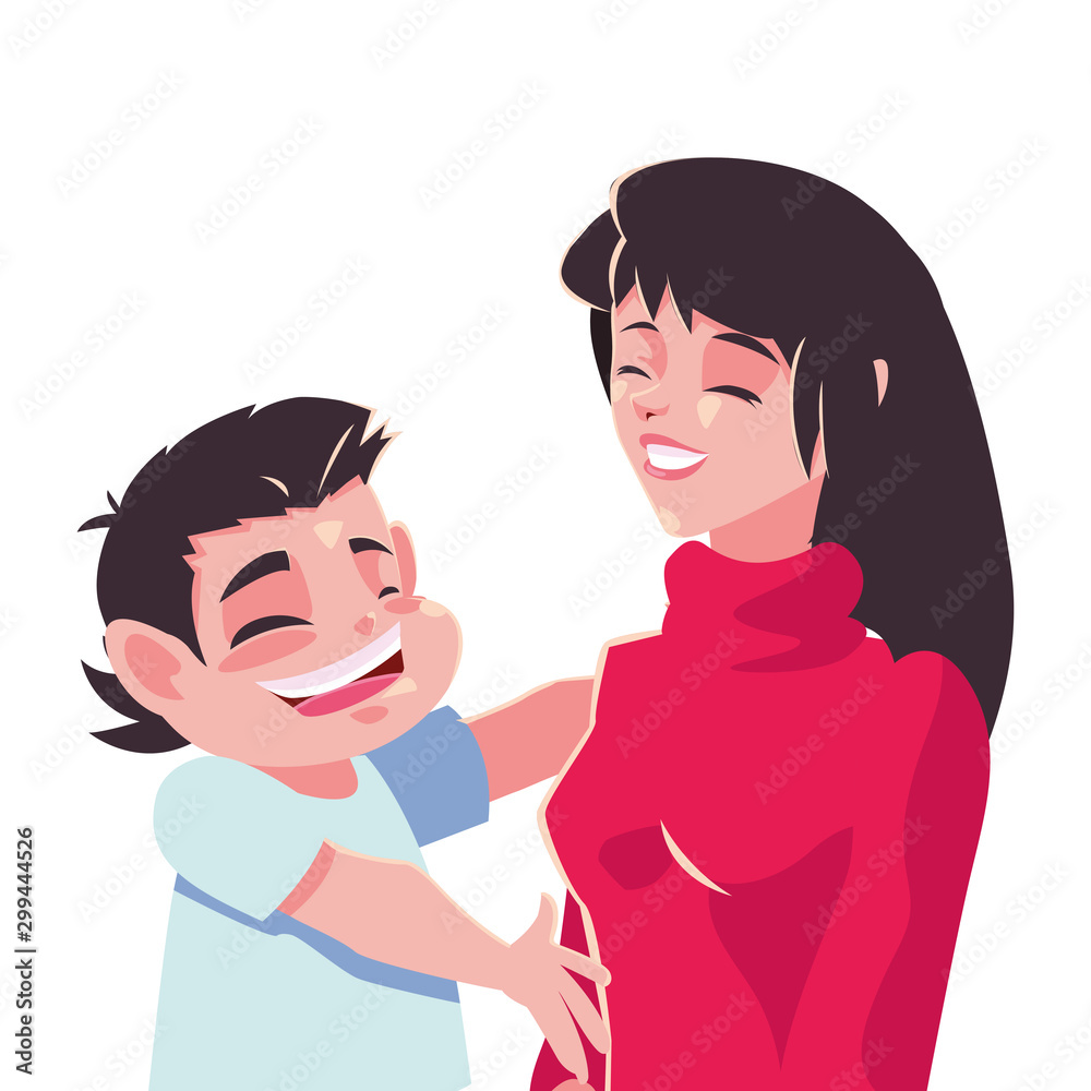Mother with son vector design Mother with son vector design