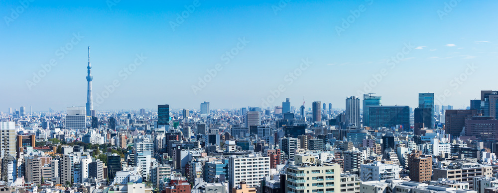 (東京都-風景パノラマ)展望台から望む墨田方面の風景１