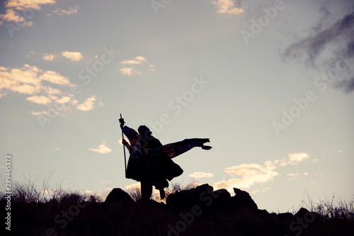 Photography Dragon Shadow strange silhouette character running.