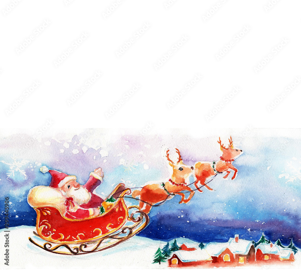 サンタクロース クリスマス トナカイ イラスト Stock Photo Adobe Stock