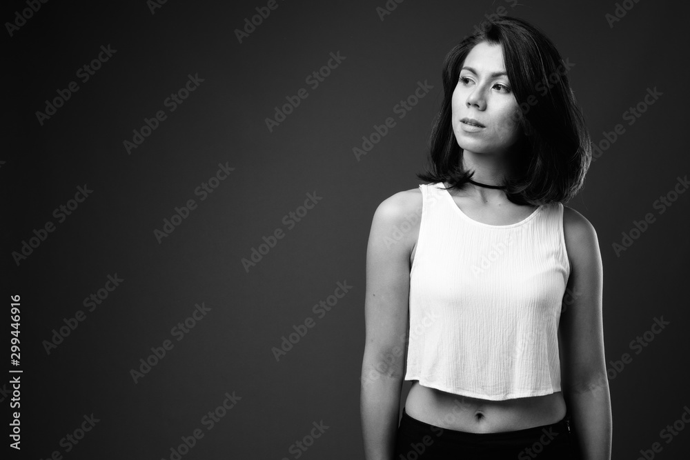 Beautiful multi ethnic woman with short hair Beautiful multi ethnic woman with short hair