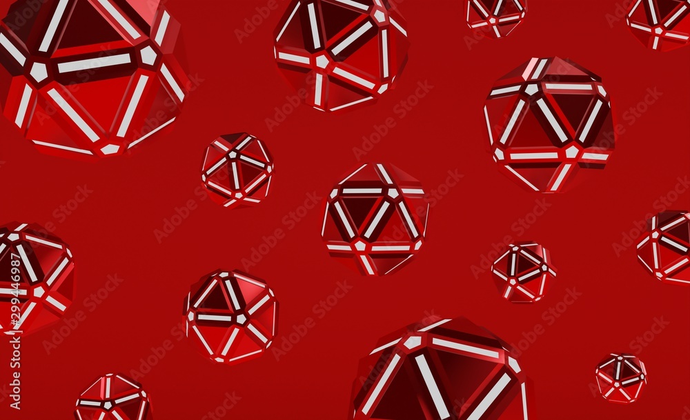 Red abstract spheres background metalic concept 3d Red abstract spheres background metalic concept 3d