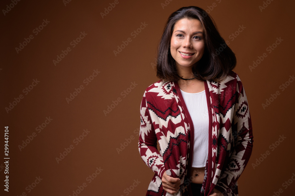 Portrait of beautiful multi ethnic woman ready for winter Portrait of beautiful multi ethnic woman ready for winter