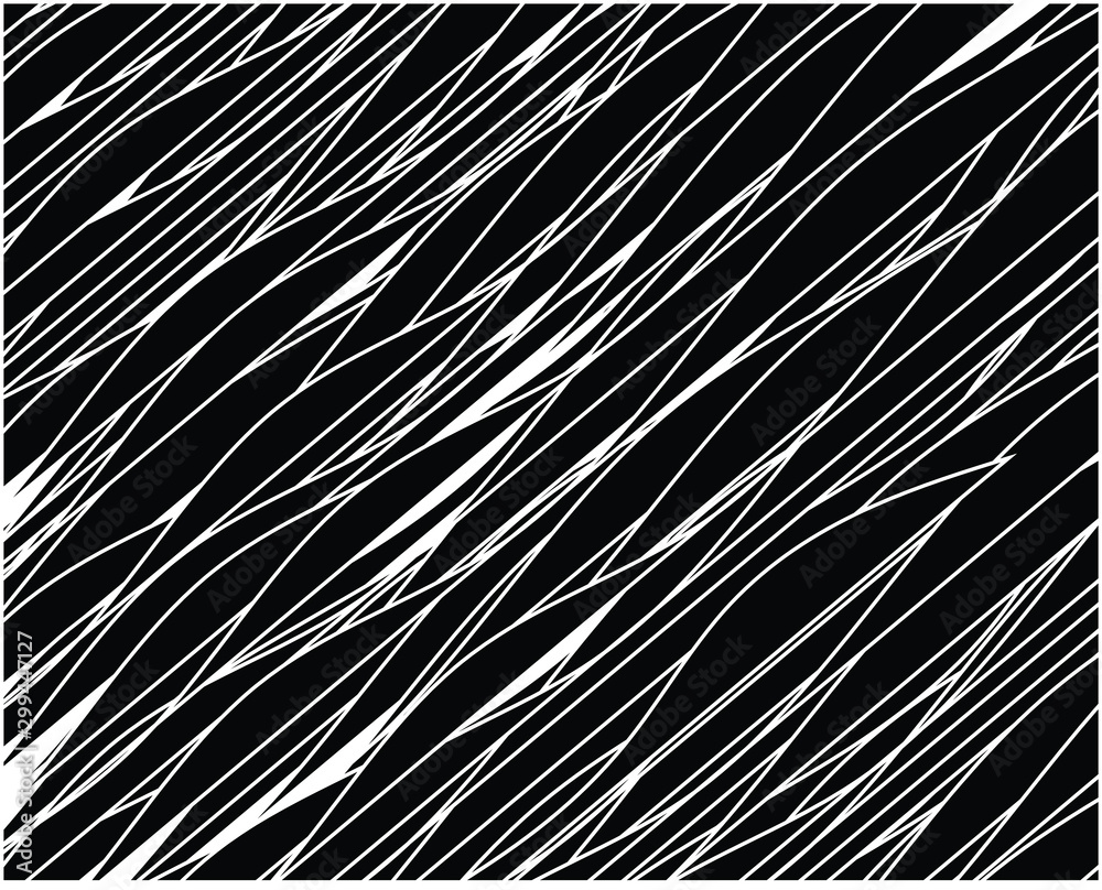 Obraz premium Digital image with a psychedelic stripes Wave design black and white. Optical art background. Texture with wavy, curves lines. Vector illustration
