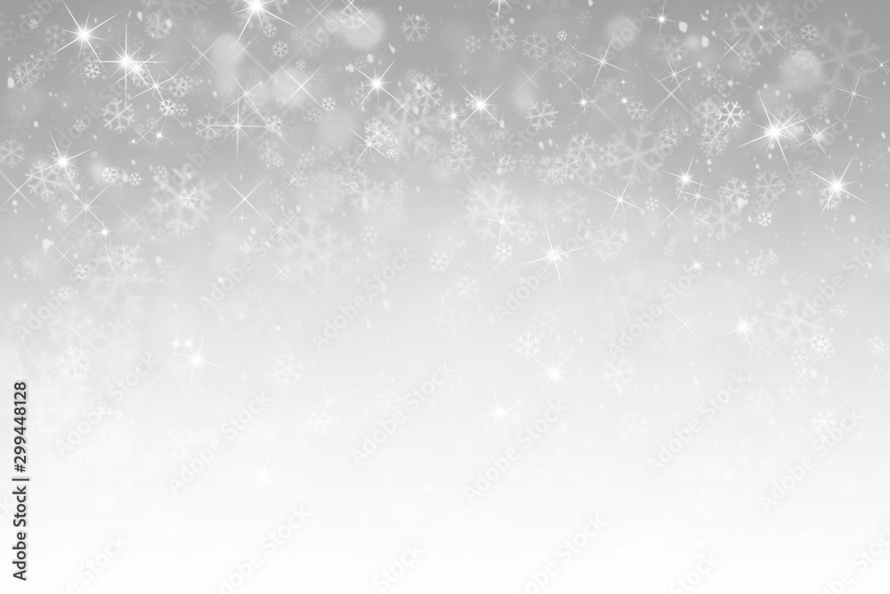 abstract winter background with snowflakes, Christmas background with heavy snowfall, snowflakes in the sky