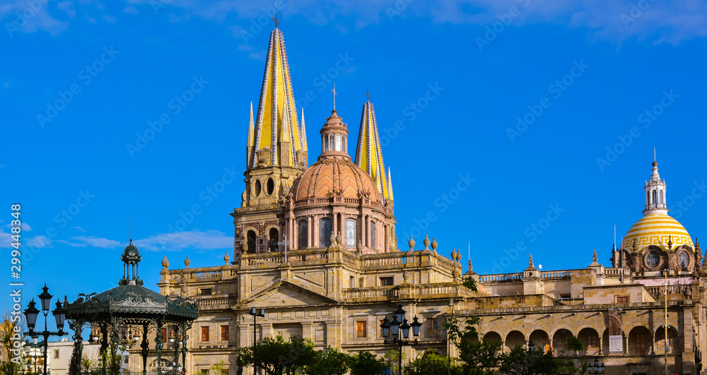 Guadalajara Cathedral as seen from its left side - Guadalajara, Jalisco, Mexico