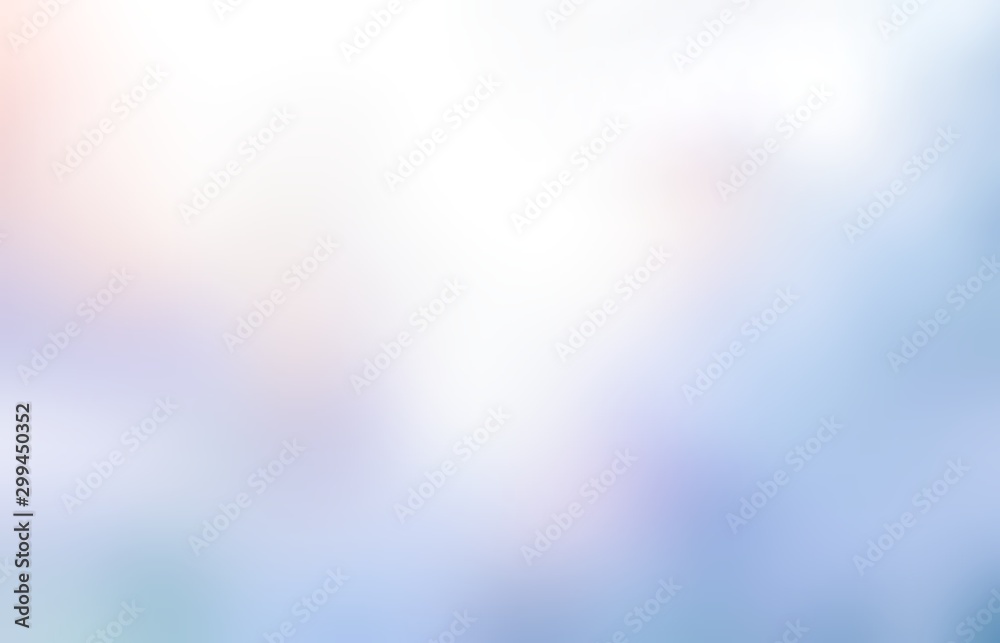 Winter nature abstract illustration. Soft blurred texture. Iridescent blue background. 