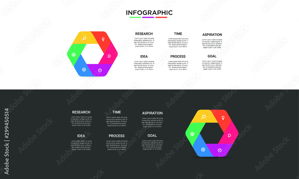 set hexagon color Infographic stack chart design with icons and options or steps. Infographics for business concept. Can be used for presentations banner, workflow layout, process diagram, flow chart set hexagon color Infographic stack chart design with icons and options or steps. Infographics for business concept. Can be used for presentations banner, workflow layout, process diagram, flow chart