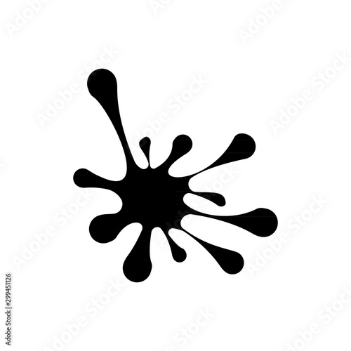 Abstract black ink splash icon logo