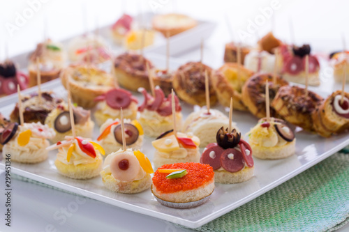canapes with cheese and olives
