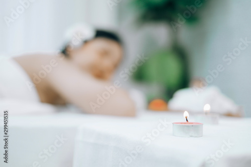 Beautiful young woman lying...