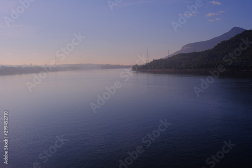 Morning view of Khong river very beautiful and feeling peace. © Pongsatorn