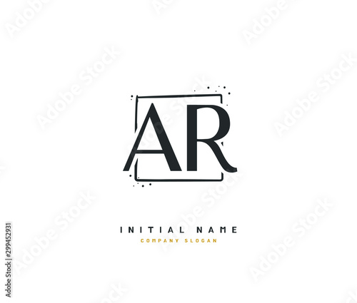 A R AR Beauty vector initial logo, handwriting logo of initial signature, wedding, fashion, jewerly, boutique, floral and botanical with creative template for any company or business.