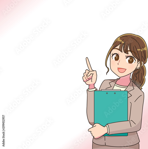 ビジネスウーマン OL かわいい 女性 スーツ フレーム素材