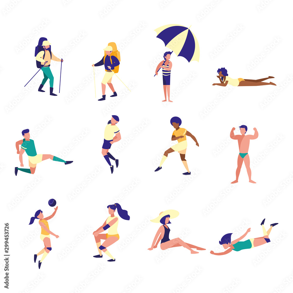 Variety sport icon set pack vector design